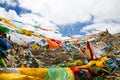 The prayer flags on the moutain on the way