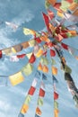 Prayer flags under the blue sky Royalty Free Stock Photo