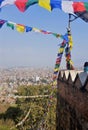 Prayer Flags in the wind in Nepal Royalty Free Stock Photo