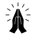 Prayer folded hands icon, namaste symbol Royalty Free Stock Photo