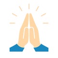 Prayer folded hands, namaste sign Royalty Free Stock Photo