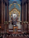 The prayer in the former Armenian cathedral in Ivano-