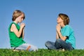 Prayer group children praying