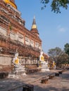 Prayer group statues in Wat Yai Chai Mongkol, Ayutthaya, Thailand Royalty Free Stock Photo