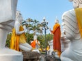 Prayer group statues in Wat Yai Chai Mongkol, Ayutthaya, Thailand Royalty Free Stock Photo