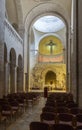 Prayer hall in church in Holy place of sisters Notre Dame de Sion near to Lion Gate in the old city of Jerusalem, Israel Royalty Free Stock Photo