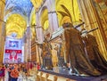 The prayer hall Seville Cathedral and Tomb of Christopher Columbus, on Sept 29 in Seville, Spain