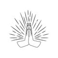 Prayer hands sign sketch Royalty Free Stock Photo