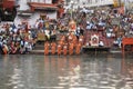 prayer at haridwar, holy place for hindu devotees, uttarakhand, india