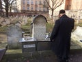 Prayer in a jewish cemetery