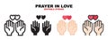 Prayer In Love icon set with different styles