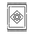 Prayer mat black line icon. Islamic Rug. Muslim Carpet. Arabic Pattern. Pictogram for web page, mobile app, promo. UI UX GUI