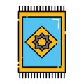 Prayer mat color line icon. Islamic Rug. Muslim Carpet. Arabic Pattern. Pictogram for web page, mobile app, promo. UI UX GUI