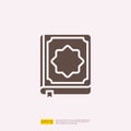 prayer mat or rug silhouette glyph solid icon for Muslim and Ramadan theme concept. Vector illustration Royalty Free Stock Photo