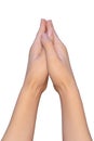 A prayer position of female hands