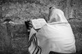 Prayer pray at Western Wall in Jerusalem, Israel.