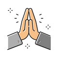 prayer religion color icon vector illustration