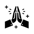 prayer religion glyph icon vector illustration