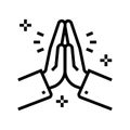 prayer religion line icon vector illustration