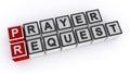 Prayer request word block on white Royalty Free Stock Photo