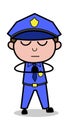 Prayer - Retro Cop Policeman Vector Illustration Royalty Free Stock Photo