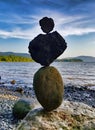 Prayer rocks erected on the shore of the Hudson River, looking s