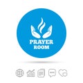 Prayer room sign icon. Religion priest symbol. Royalty Free Stock Photo