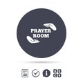 Prayer room sign icon. Religion priest symbol. Royalty Free Stock Photo