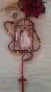 Christian Prayer Rope White Angel icon painted on wood