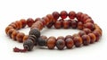 Prayer rosary beads isolated on white, closeup Royalty Free Stock Photo