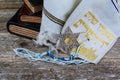 ÃâPrayer Shawl - Tallit, jewish religious symbol. Selective focus