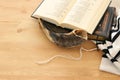 Prayer Shawl - Tallit, Prayer book jewish religious Royalty Free Stock Photo