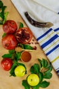 Prayer talit with shofar and traditional food for Rosh Hashanah