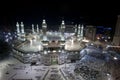 Prayer and Tawaf of Muslims Around AlKaaba in Mecca, Saudi Arabia