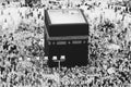 Prayer and Tawaf of Muslims Around AlKaaba in Mecca, Saudi Arabia