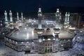 Prayer and Tawaf of Muslims Around AlKaaba in Mecca, Saudi Arabia