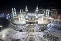 Prayer and Tawaf of Muslims Around AlKaaba in Mecca, Saudi Arabia Royalty Free Stock Photo