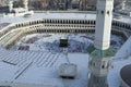 Prayer and Tawaf of Muslims Around AlKaaba in Mecca, Saudi Arabia Royalty Free Stock Photo