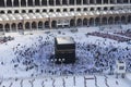 Prayer and Tawaf of Muslims Around AlKaaba in Mecca, Saudi Arabia