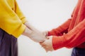 Prayer together and holding hands. Royalty Free Stock Photo