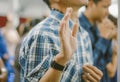 Prayer together and holding hands. Royalty Free Stock Photo