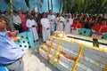 Prayer at the tomb of Croatian missionary, Jesuit father Ante Gabric in Kumrokhali, India