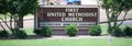 First United Methodist Church Sign, Dyersburg, TN Royalty Free Stock Photo