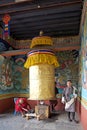 Prayer wheel at the Punakha Dzong, Punakha, Bhutan