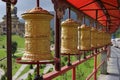 Prayer wheels along the way to Tathagata Tsal Buddha Park