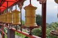 Prayer wheels along the way to Tathagata Tsal Buddha Park