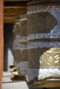 Prayer wheels aside Wanla Gompa, Ladakh Royalty Free Stock Photo