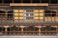 prayer wheels in a buddhist fortress (rinpung dzong) in paro (bhutan) Royalty Free Stock Photo