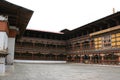 prayer wheels in a buddhist fortress (rinpung dzong) in paro (bhutan) Royalty Free Stock Photo