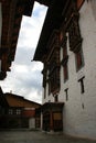 prayer wheels in a buddhist fortress (rinpung dzong) in paro (bhutan) Royalty Free Stock Photo